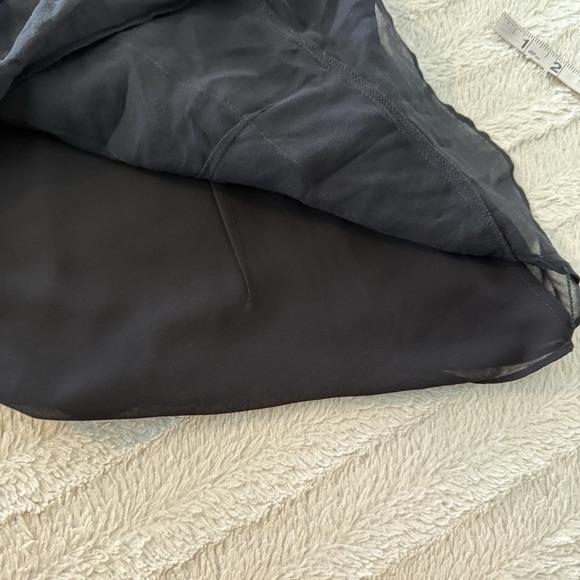 Ann Taylor Silk Ruffle Tank Top‎ Black Whimsigoth Y2K Lined Womens Medium - Picture 5 of 6